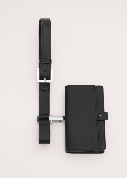 100% leather belt with removable coin purse