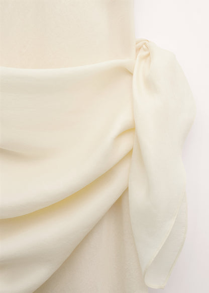 Lyocell combined dress with scarf detail