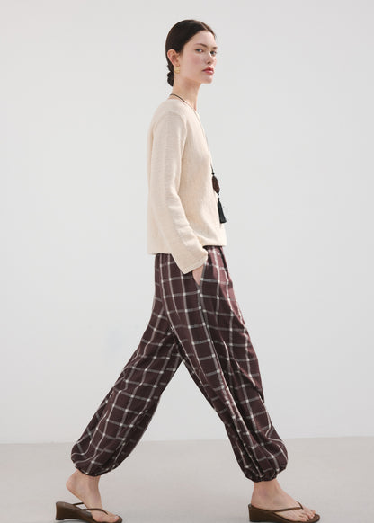 Mid-rise balloon trousers