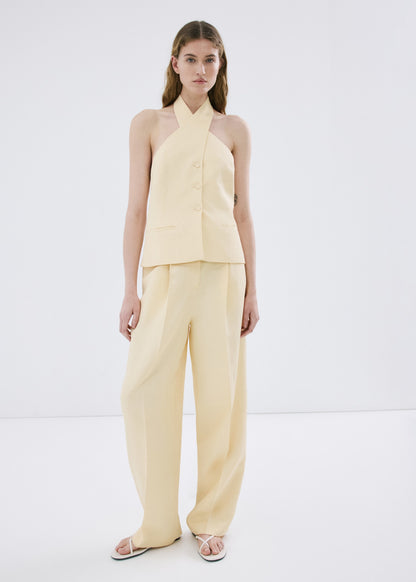 Linen buttoned top