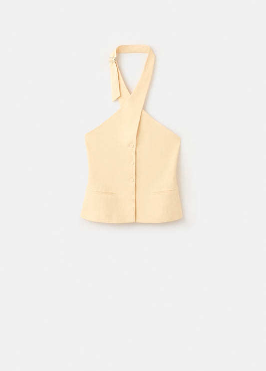 Linen buttoned top