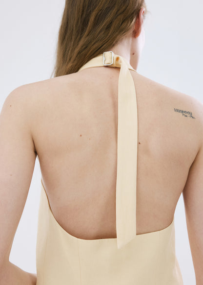 Linen buttoned top