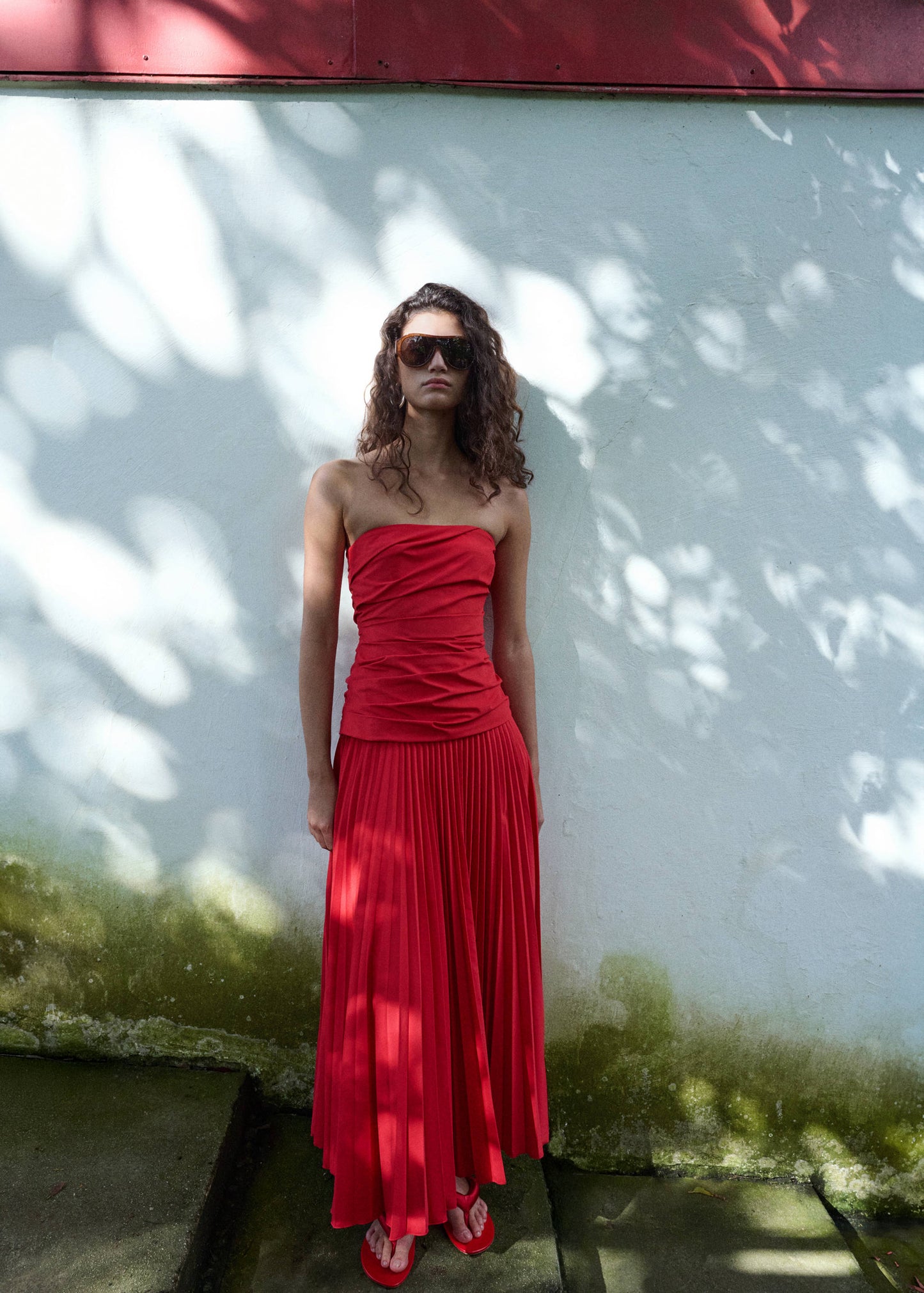 Combined strapless dress