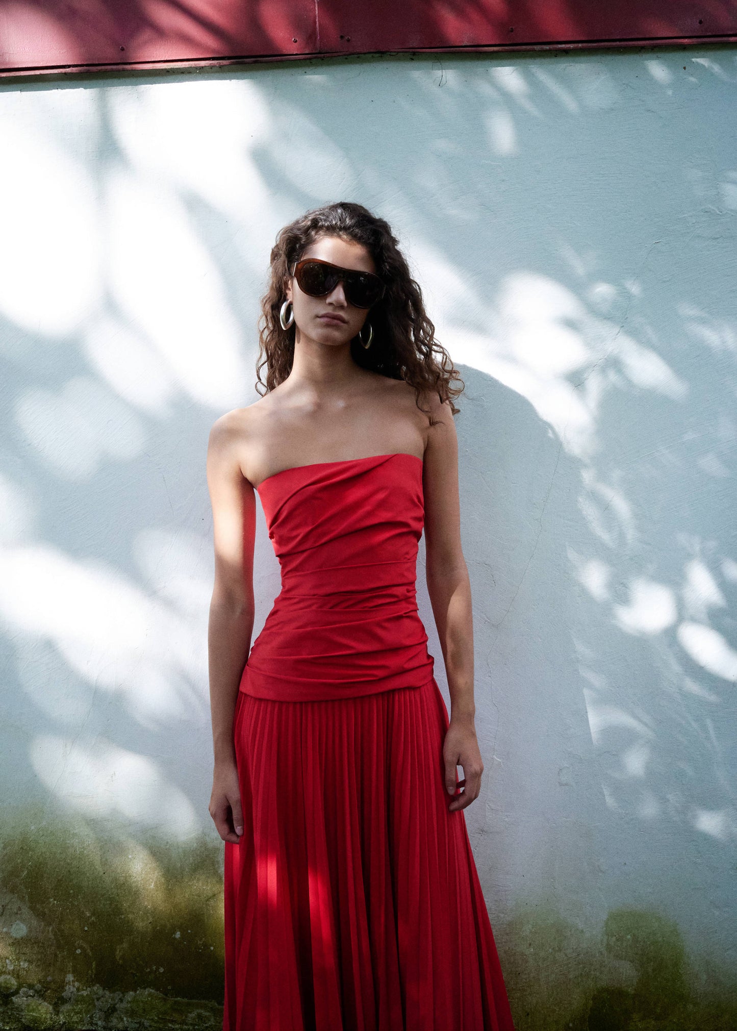 Combined strapless dress