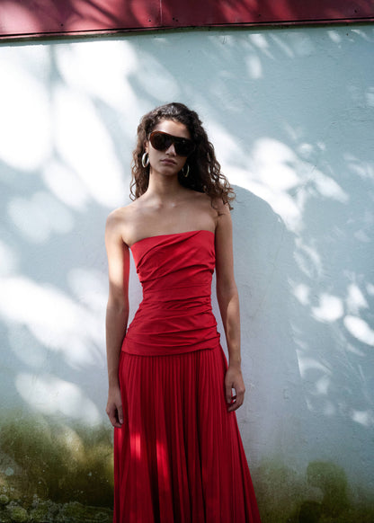 Combined strapless dress