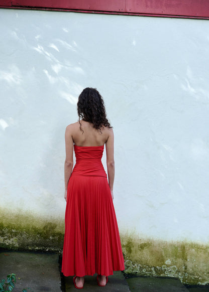 Combined strapless dress