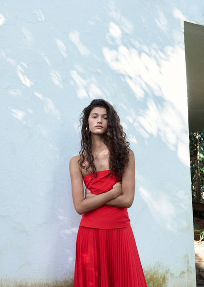 Combined strapless dress