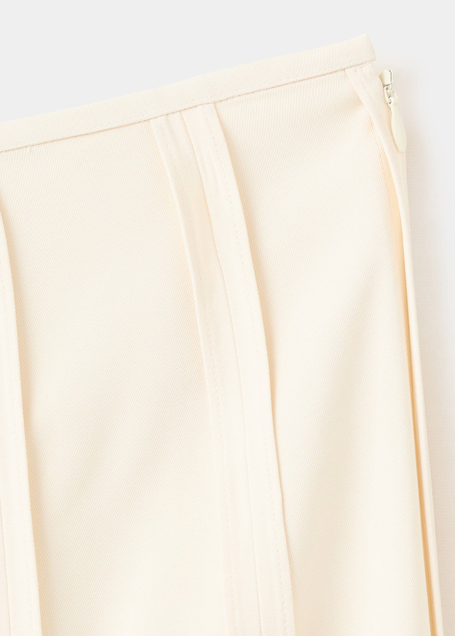 Midi skirt with pleated asymmetric hem