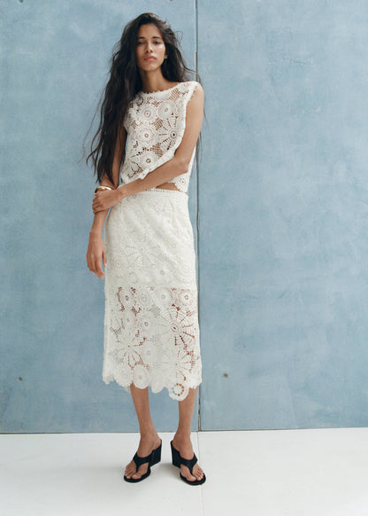 Crochet midi skirt