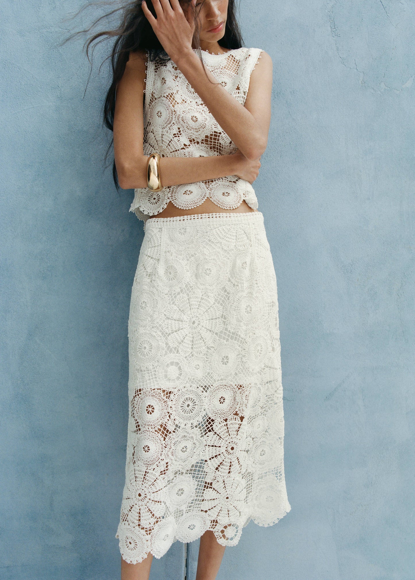 Crochet midi skirt