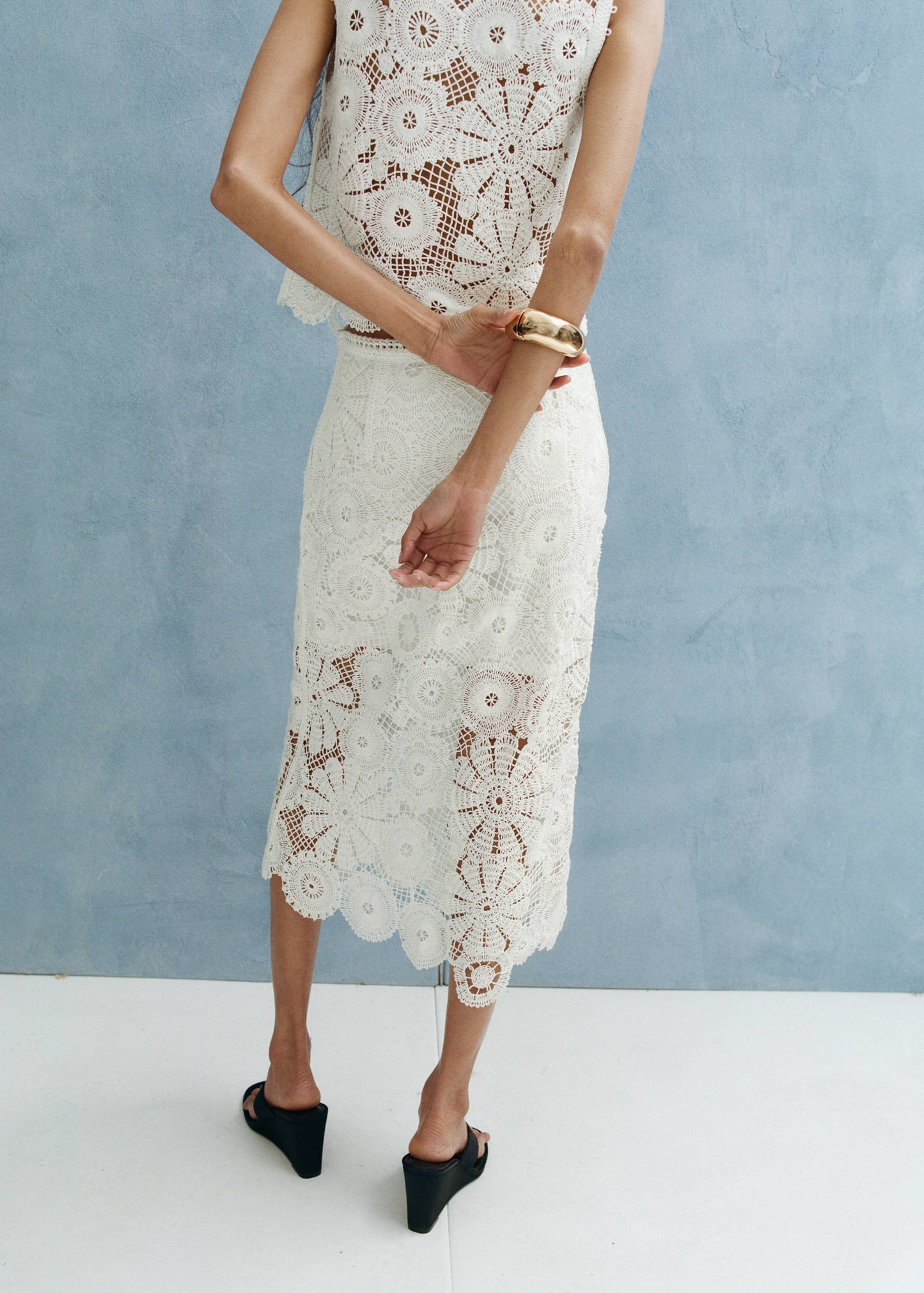 Crochet midi skirt