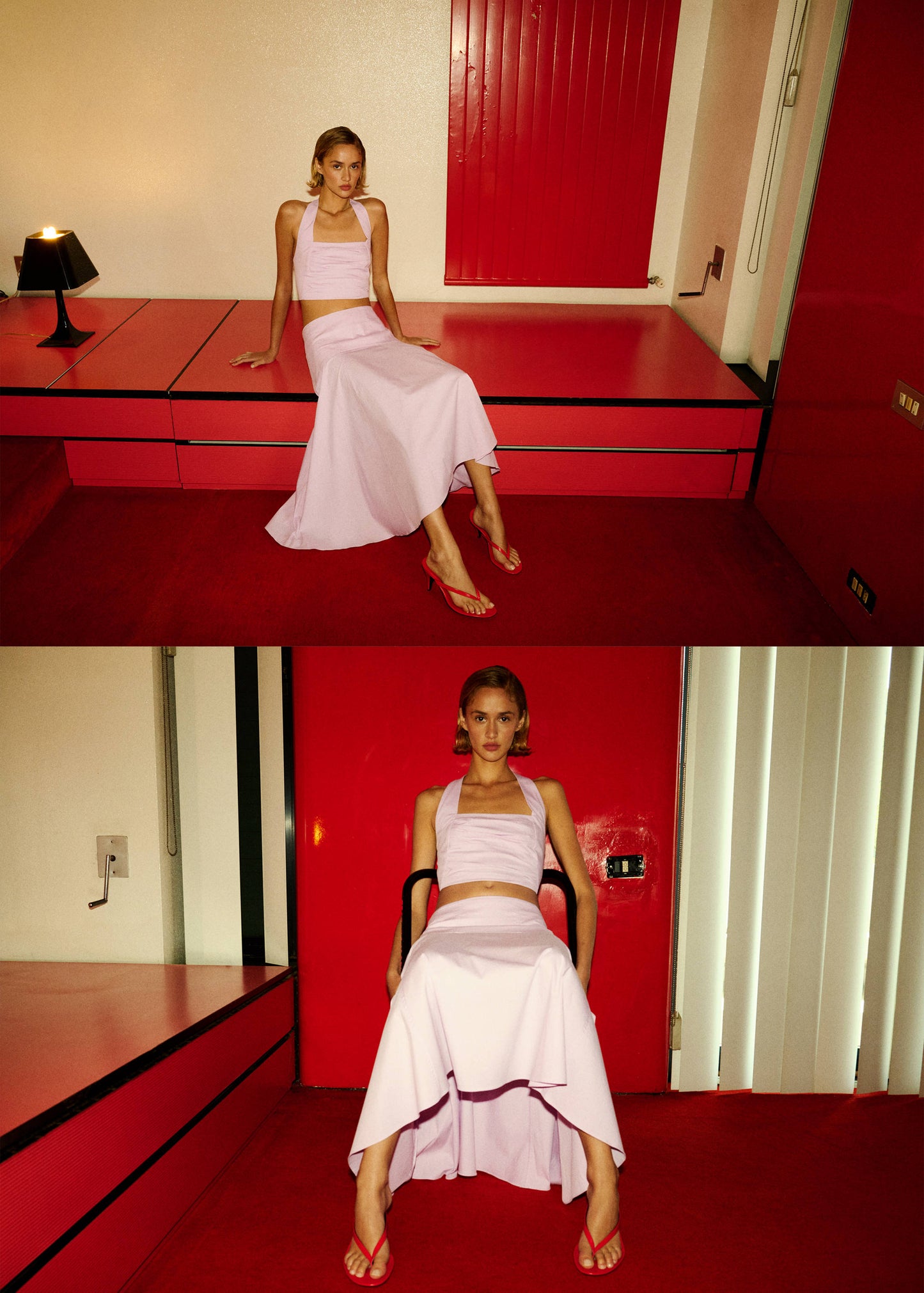 A-line skirt with stitching detail