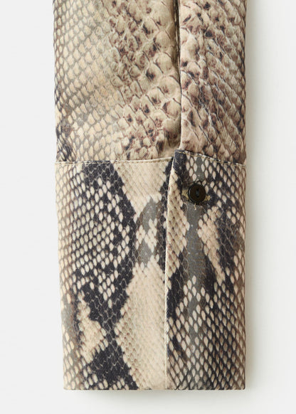 Animal-print blouse with scarf