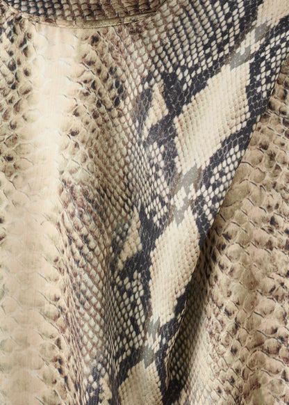 Animal-print blouse with scarf