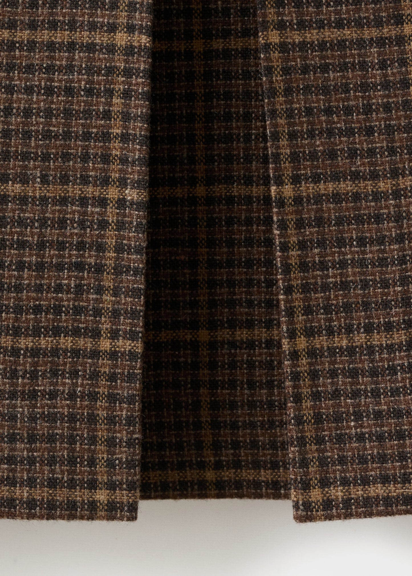 Wool-blend check midi-skirt