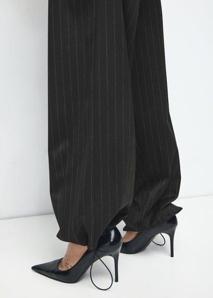 Pinstripe balloon trousers