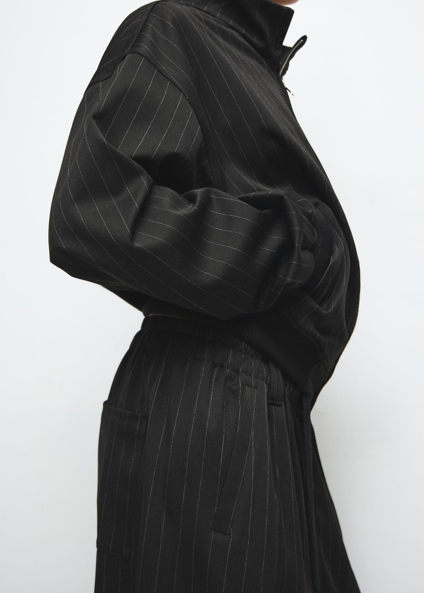 Pinstripe balloon trousers