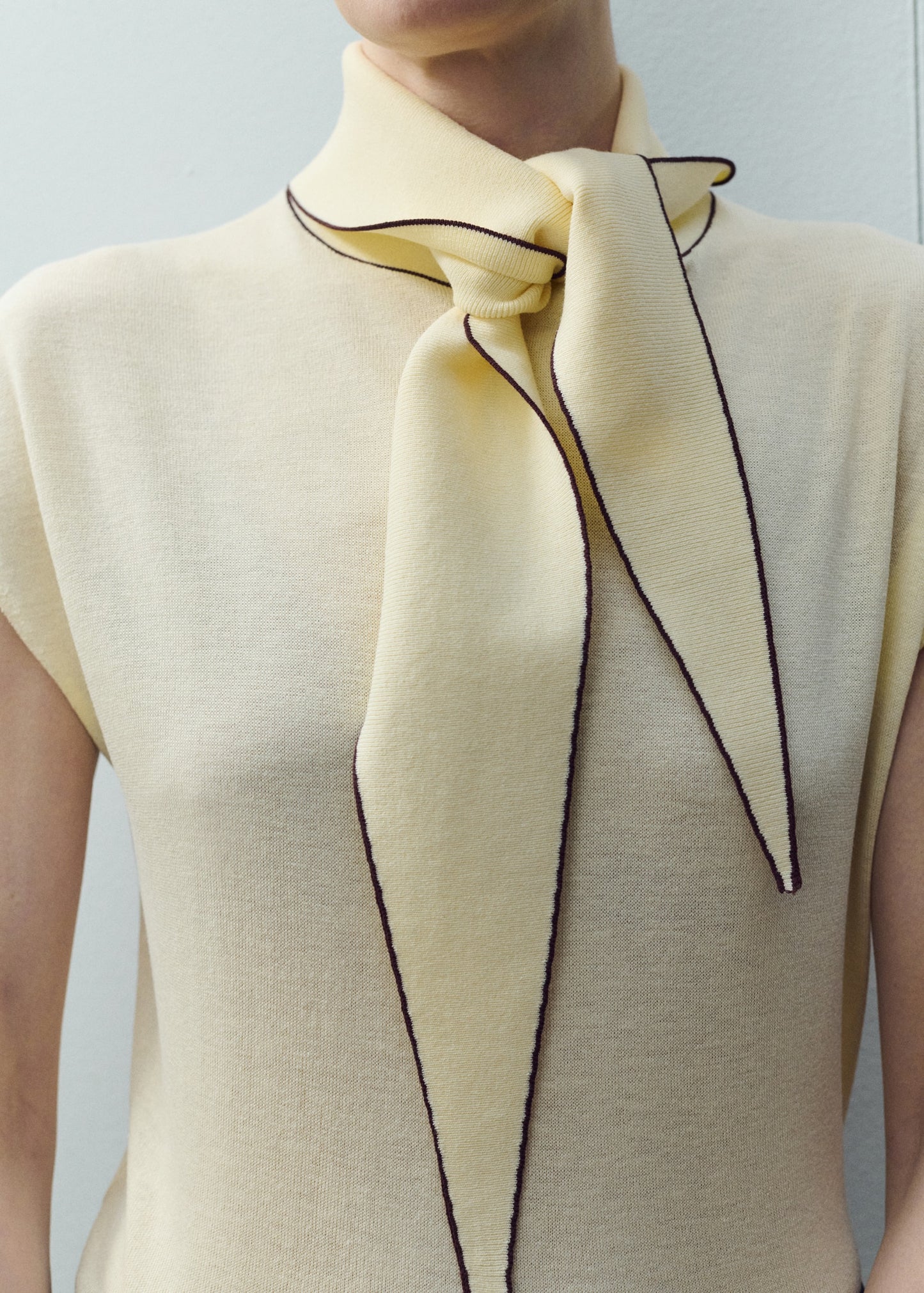 Knit top with scarf detail