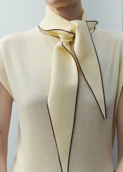 Knit top with scarf detail