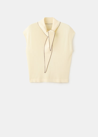 Knit top with scarf detail