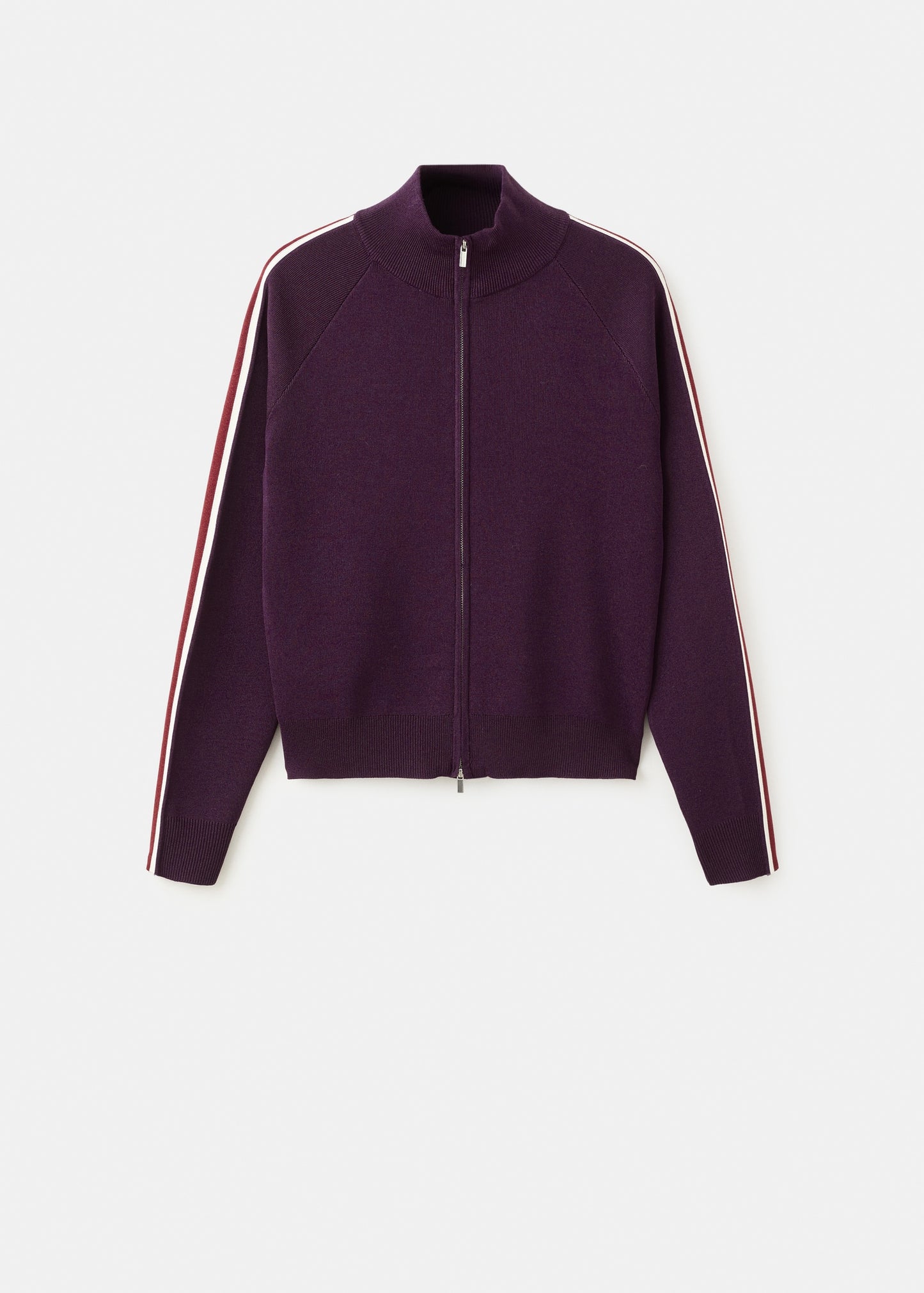 Contrast stripe zip cardigan