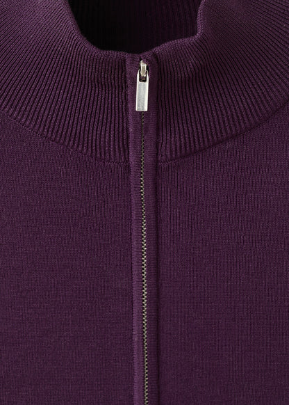 Contrast stripe zip cardigan