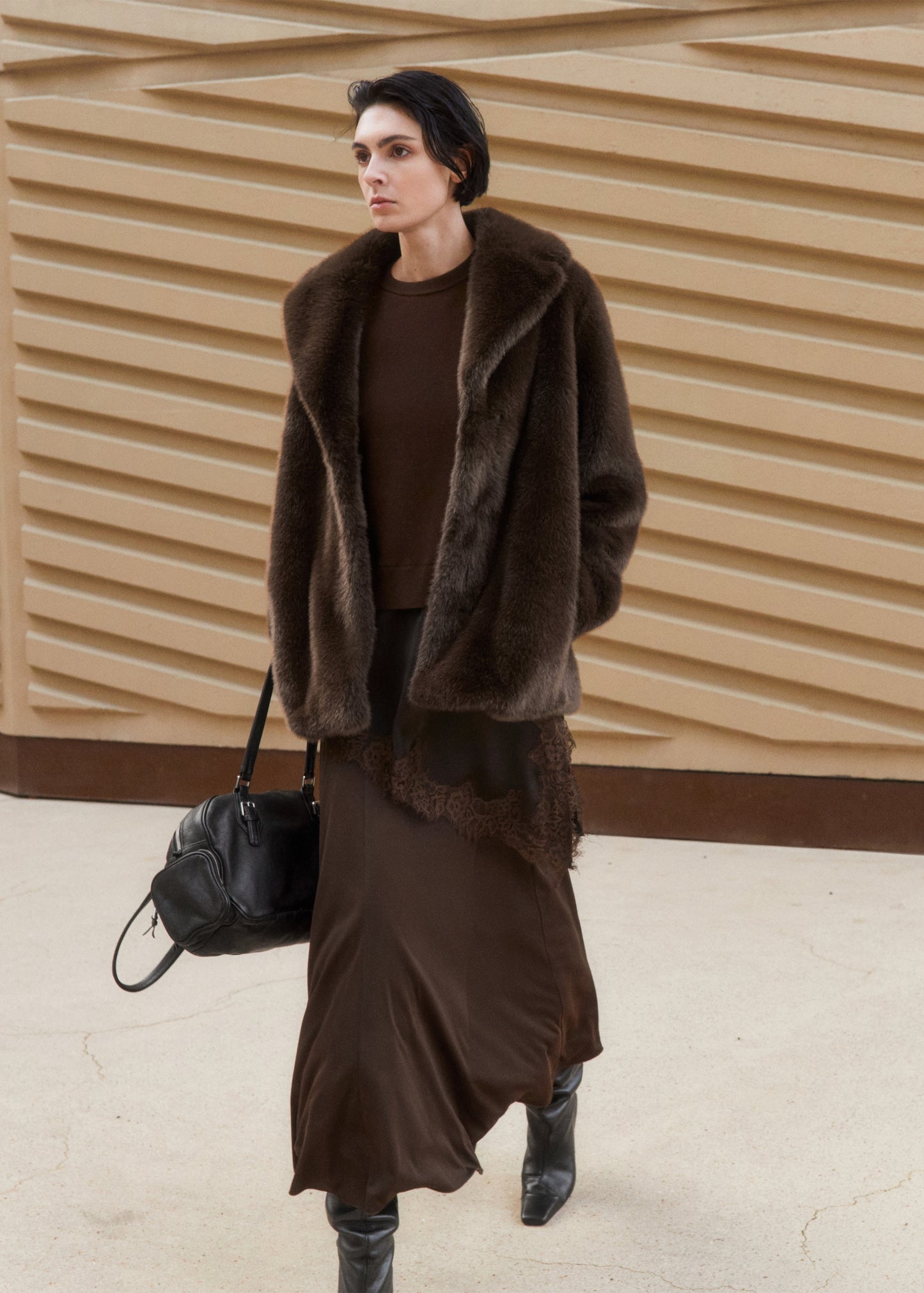 Combined lace sweater