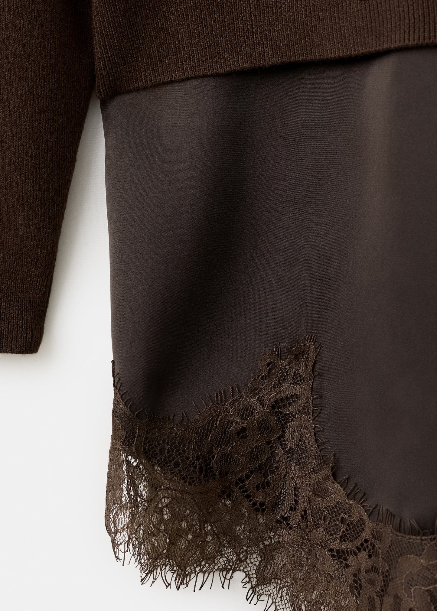 Combined lace sweater