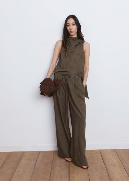 Straight striped trousers
