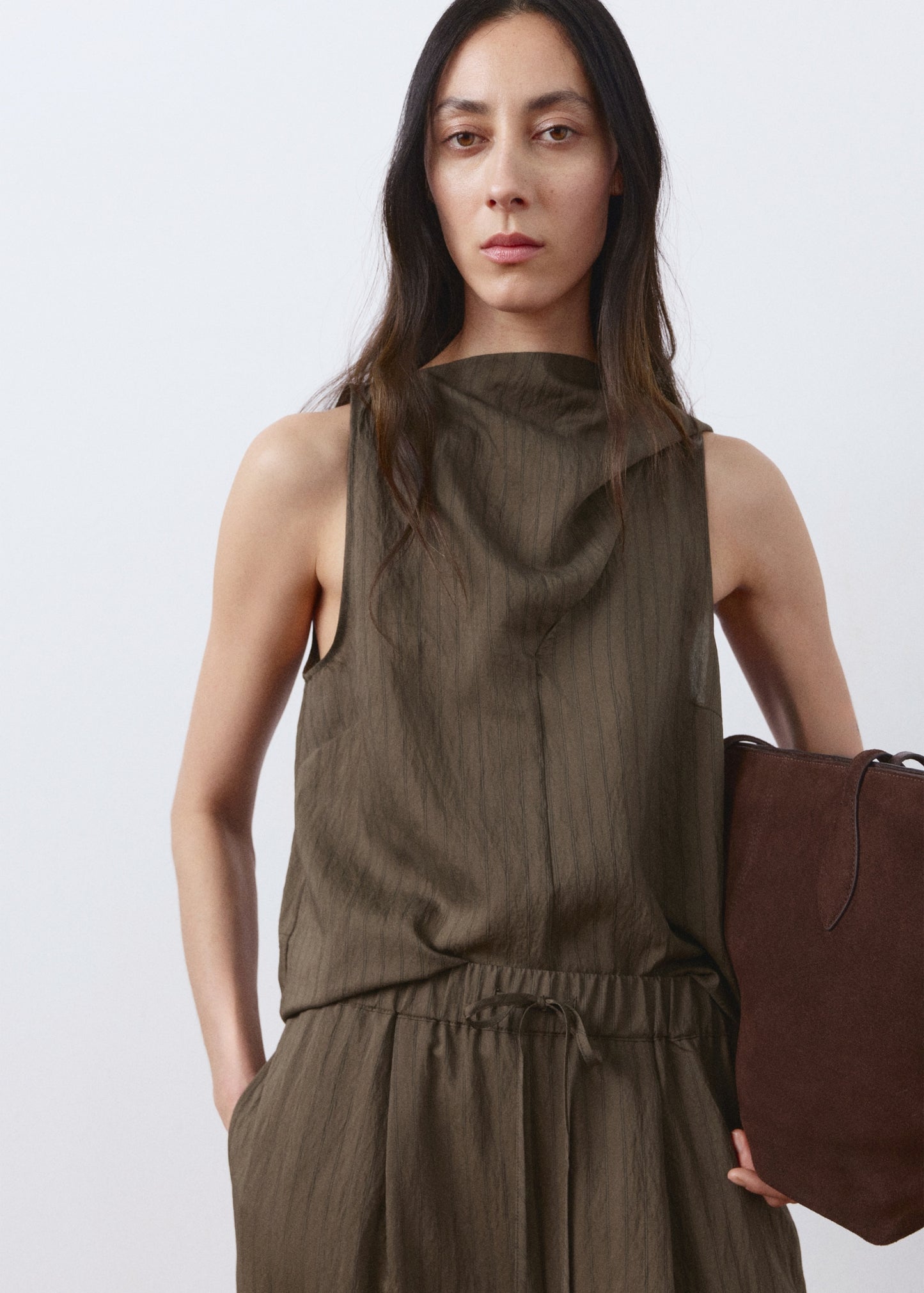 Straight striped trousers