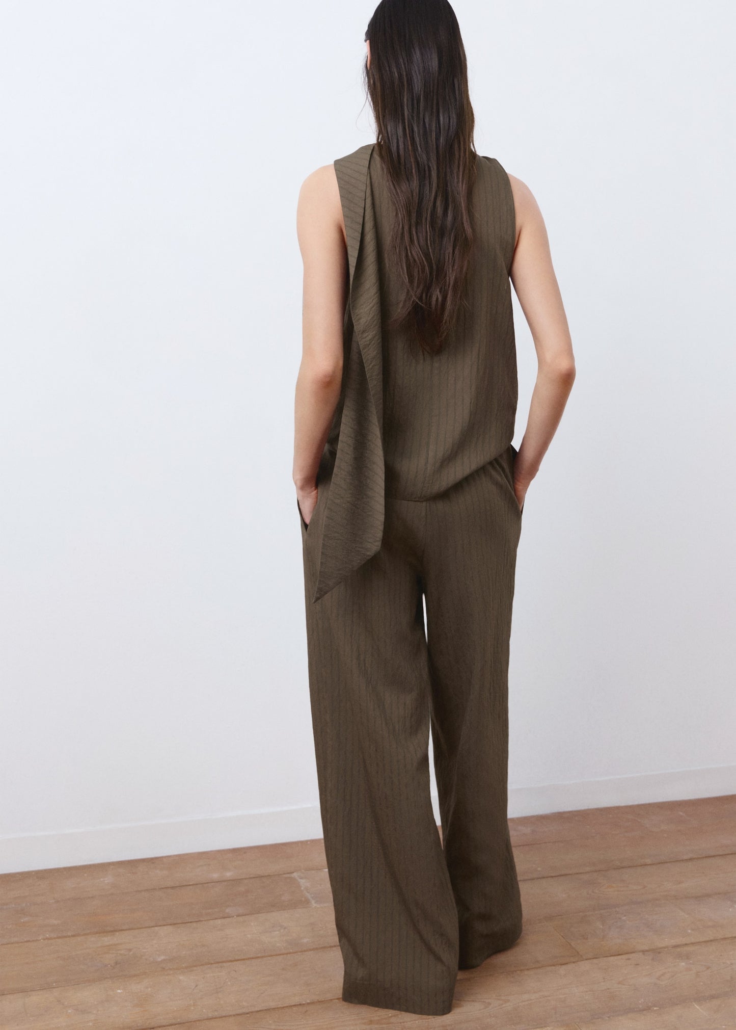 Straight striped trousers