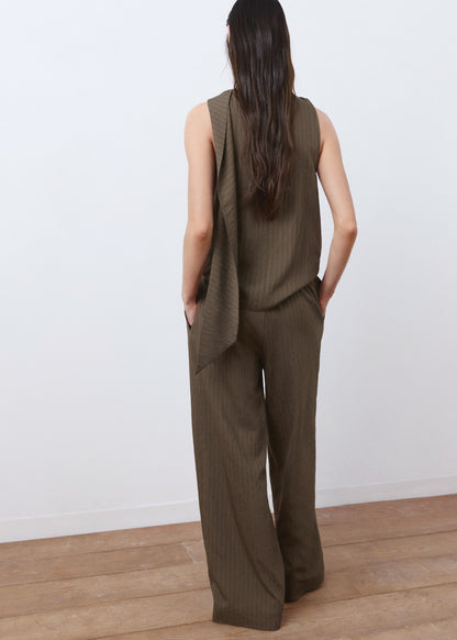 Straight striped trousers