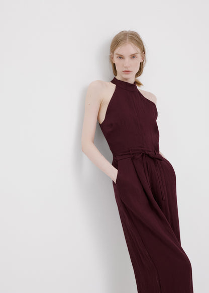 Lyocell halter neck jumpsuit