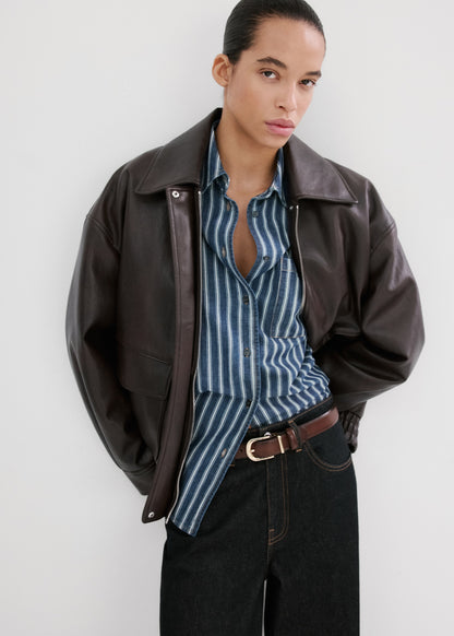 Striped denim shirt