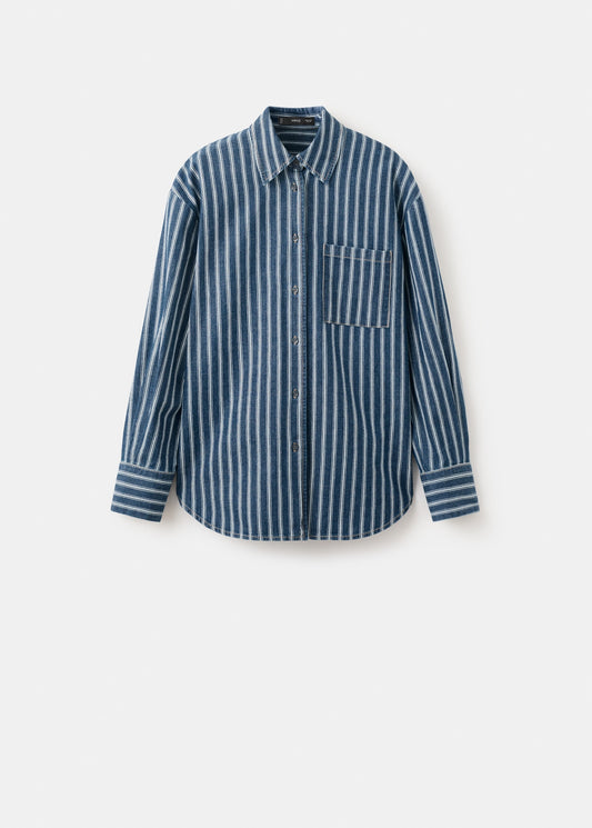 Striped denim shirt