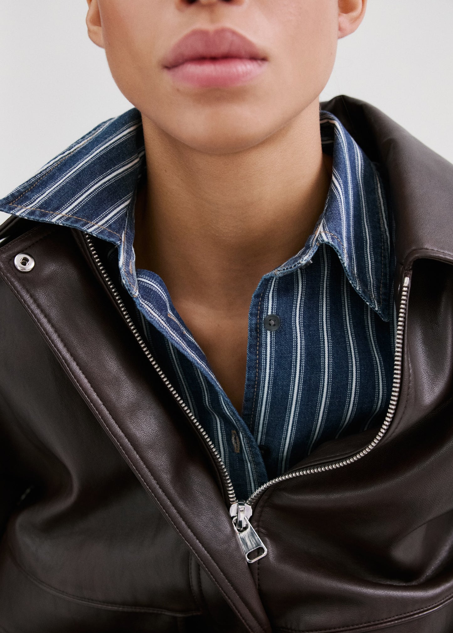 Striped denim shirt