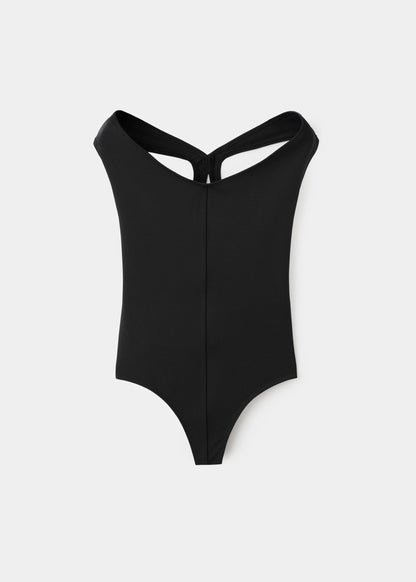 Fitted bodysuit with open back