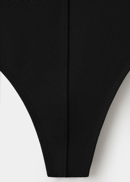Fitted bodysuit with open back