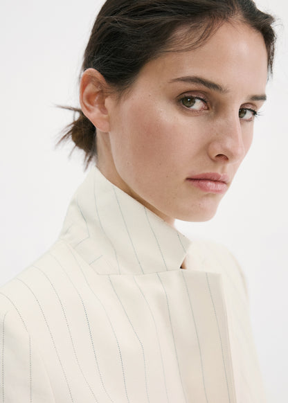 Linen suit jacket with belt