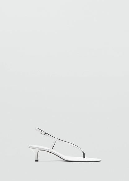 Heeled leather sandals with straps