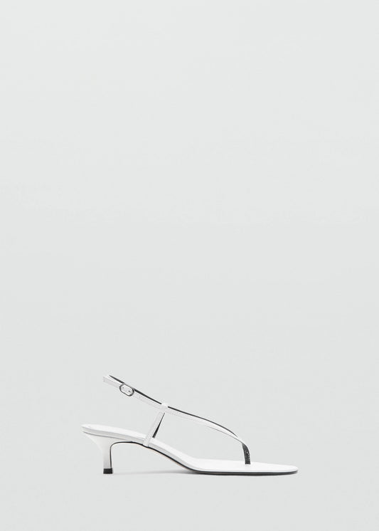 Heeled leather sandals with straps