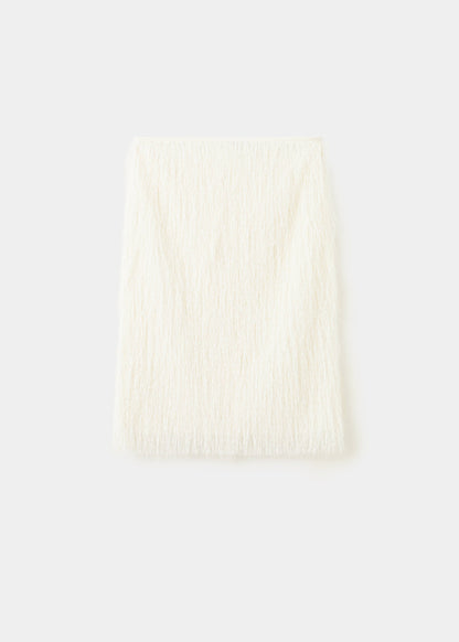 Midi skirt with textured yarn