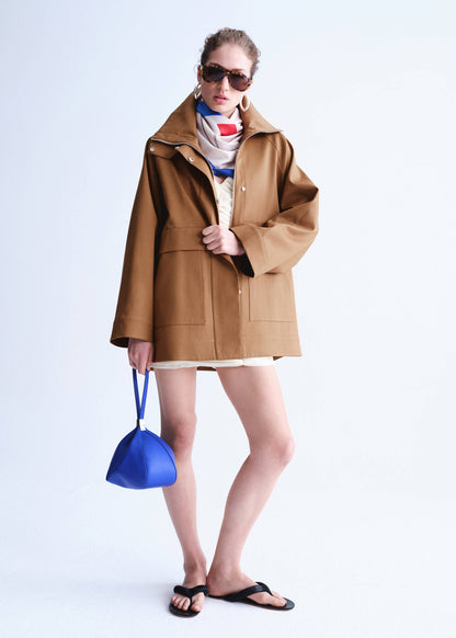Oversized funnel neck parka