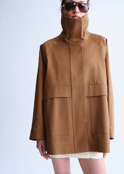 Oversized funnel neck parka