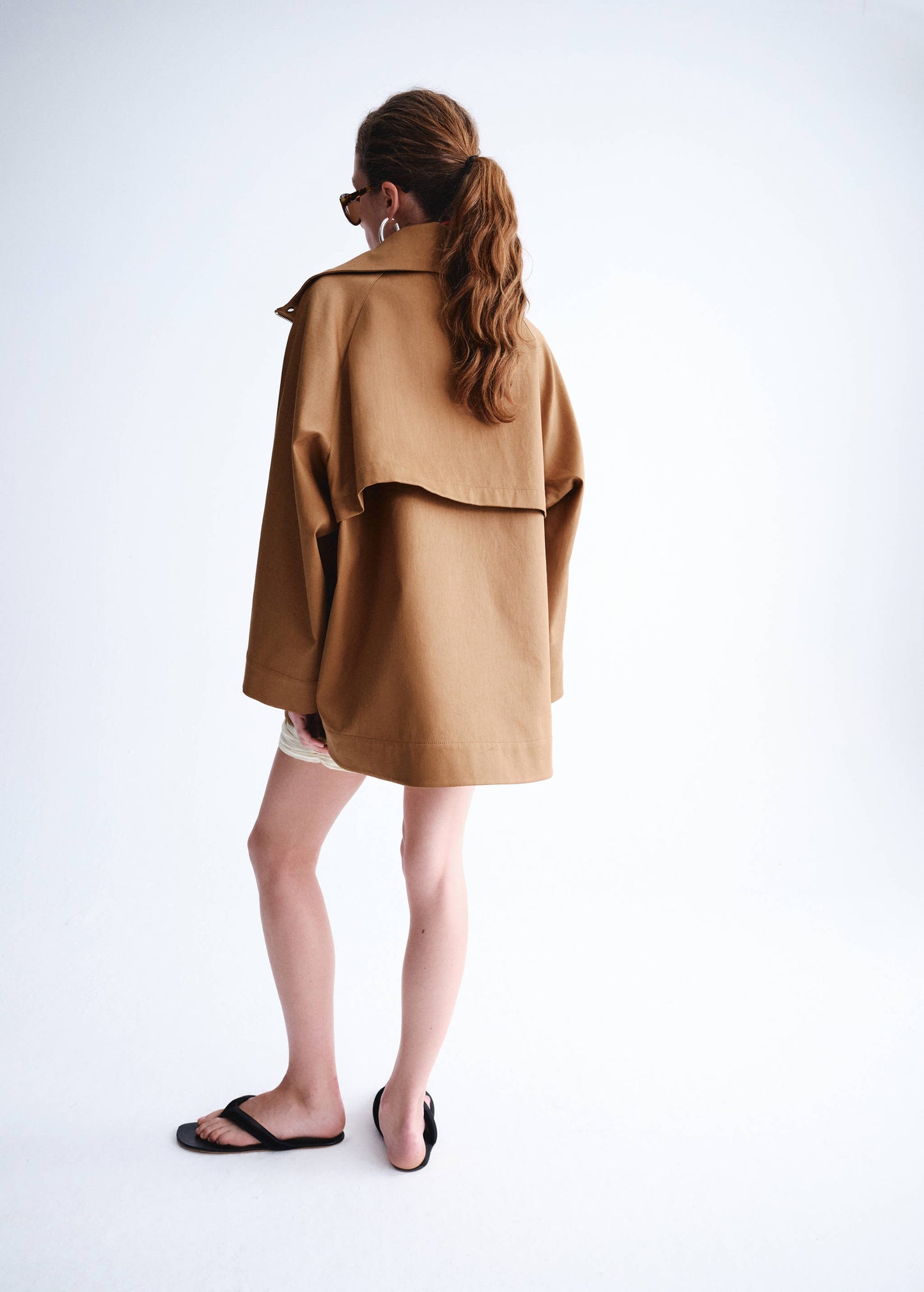 Oversized funnel neck parka
