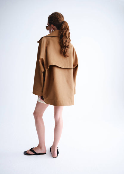 Oversized funnel neck parka