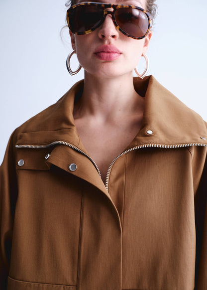 Oversized funnel neck parka