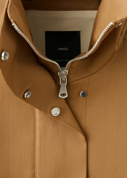 Oversized funnel neck parka
