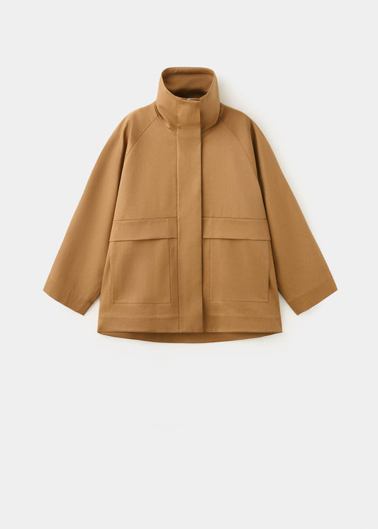 Oversized funnel neck parka
