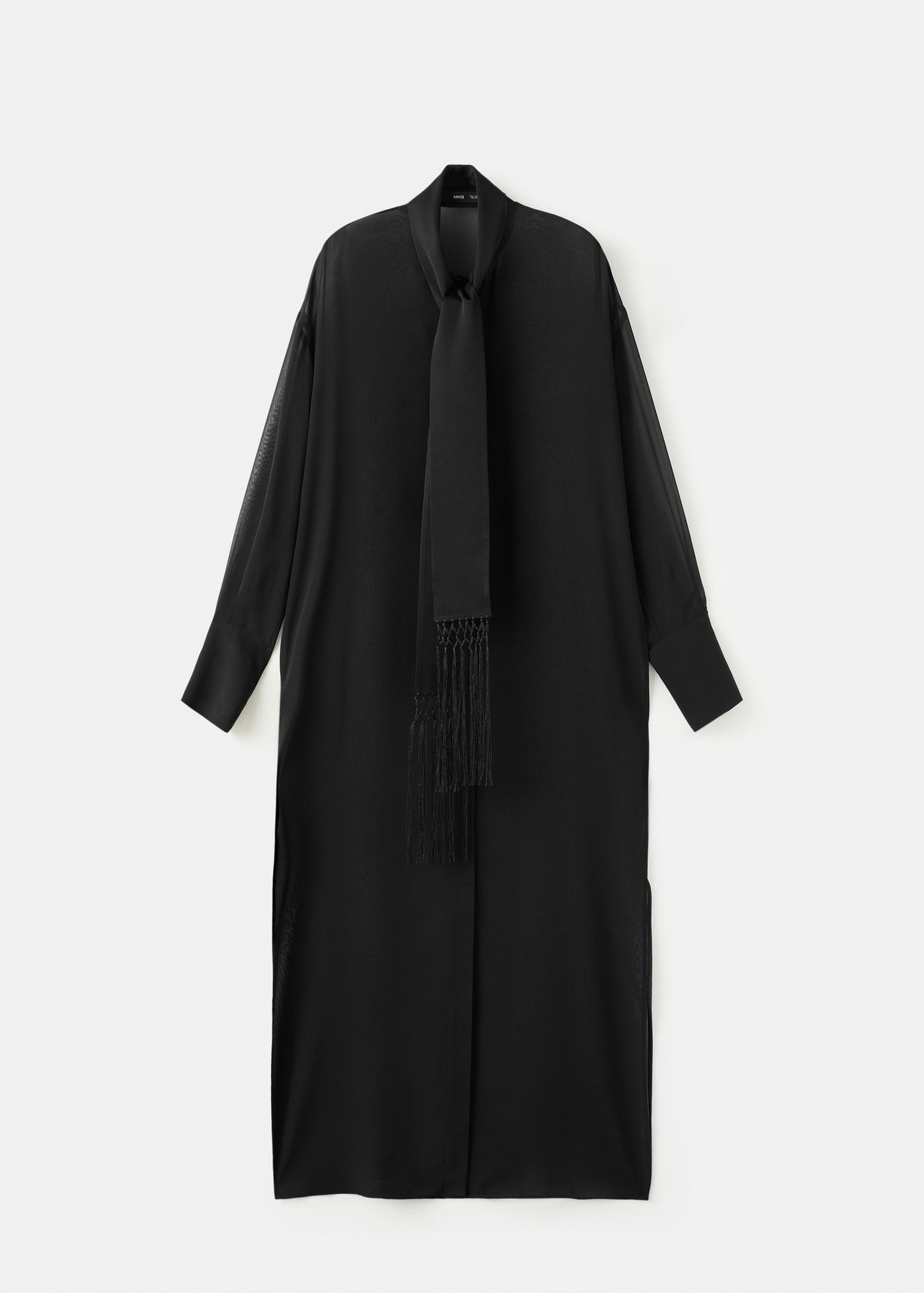 Long silk shirt with foulard